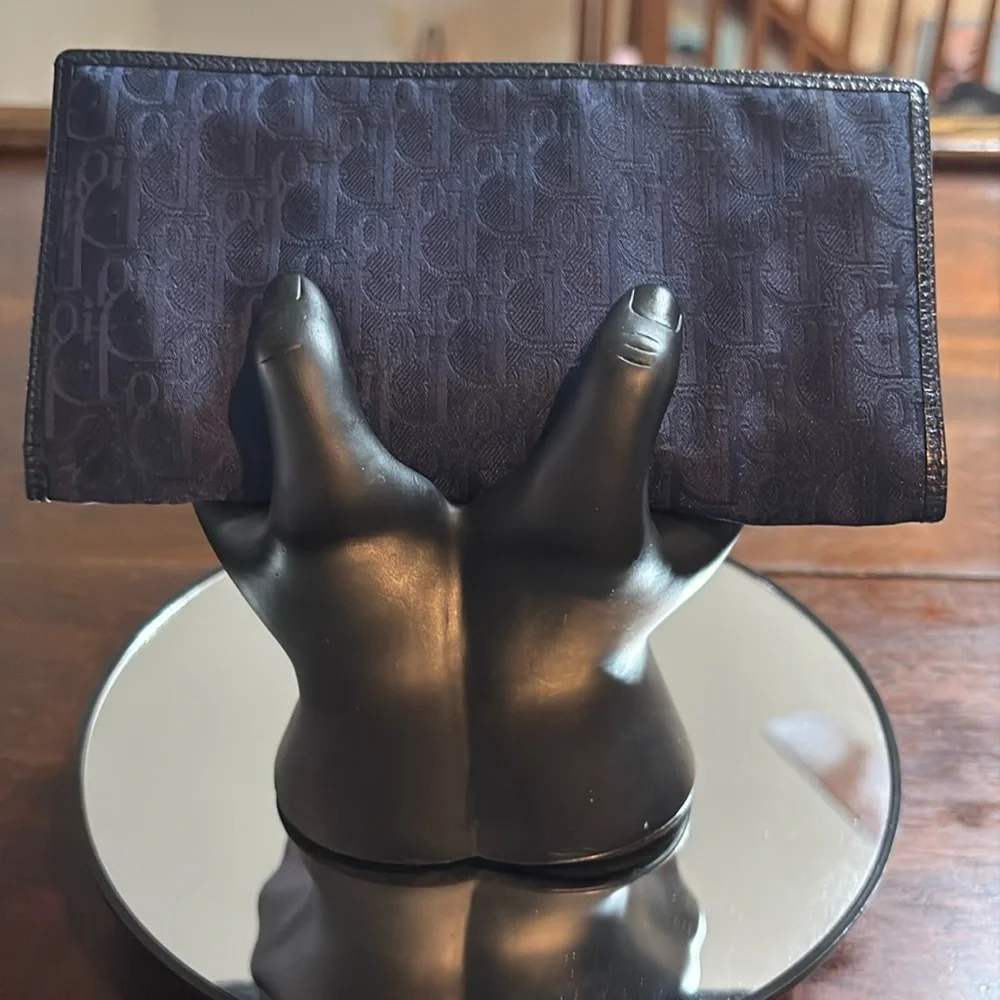 DIOR Trotter Canvas/Leather Wallet Navy